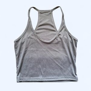 Gray Ribbed Tank Top